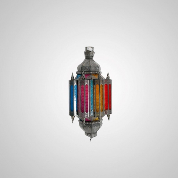 LAN-7 Moroccan Glass Hanging (Multi Coloured)