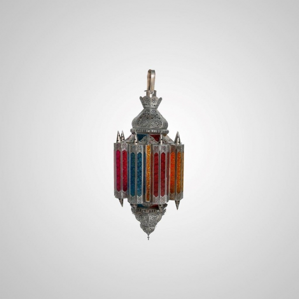 LAN-8 Moroccan Glass Hanging (Multi Coloured)