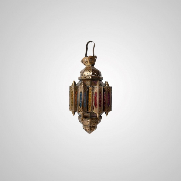 LAN-9 Moroccan Glass Hanging (Multi Coloured)