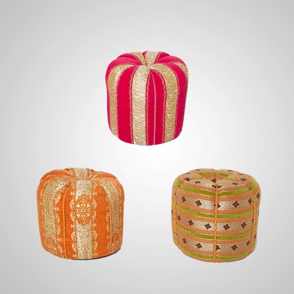 LOU-7 Moroccan Pouffe (Assorted Colours)