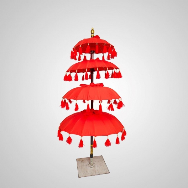 UMB-2 Tiered Tassel Umbrella (Red)